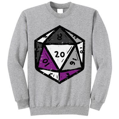 Asexual Gamer Rpg Dice Ace Pride Flag Lgbtq Tall Sweatshirt