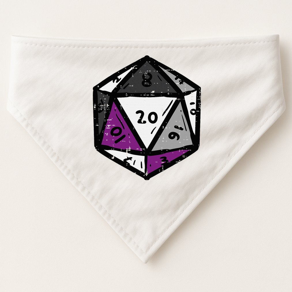 Asexual Gamer Rpg Dice Ace Pride Flag Lgbtq USA-Made Doggie Bandana