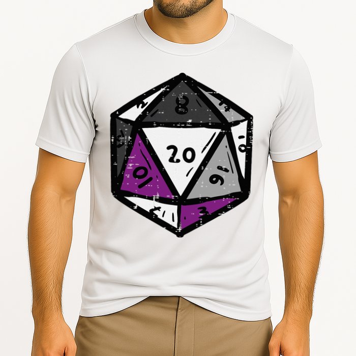 Asexual Gamer Rpg Dice Ace Pride Flag Lgbtq Cooling Performance Crew T-Shirt
