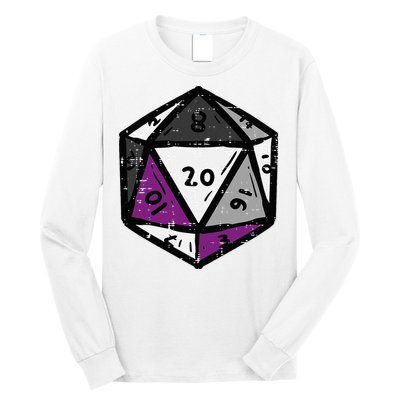 Asexual Gamer Rpg Dice Ace Pride Flag Lgbtq Long Sleeve Shirt