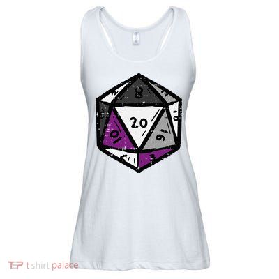 Asexual Gamer Rpg Dice Ace Pride Flag Lgbtq Ladies Essential Flowy Tank