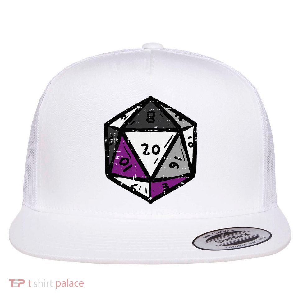 Asexual Gamer Rpg Dice Ace Pride Flag Lgbtq Flatbill Hat