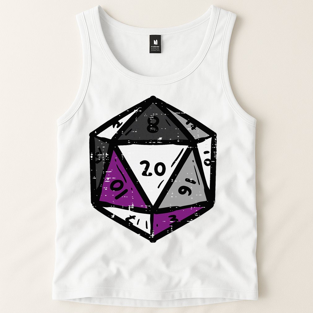 Asexual Gamer Rpg Dice Ace Pride Flag Lgbtq Tank Top