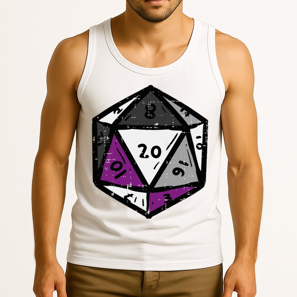 Asexual Gamer Rpg Dice Ace Pride Flag Lgbtq Tank Top