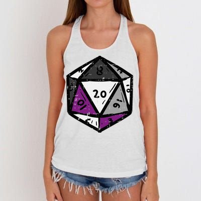 Asexual Gamer Rpg Dice Ace Pride Flag Lgbtq Women's Knotted Racerback Tank