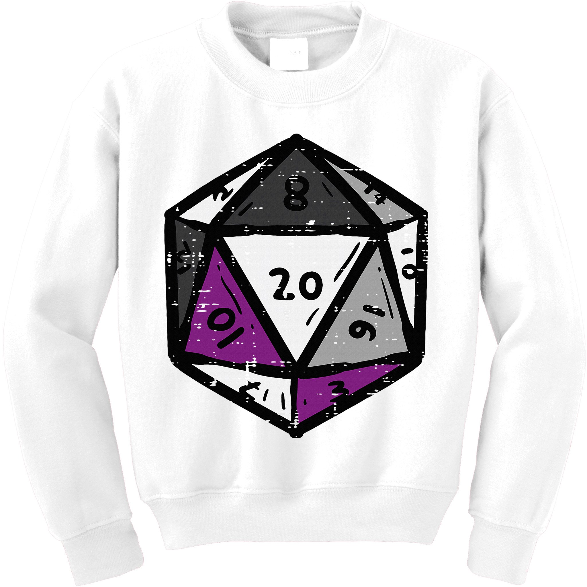 Asexual Gamer Rpg Dice Ace Pride Flag Lgbtq Kids Sweatshirt