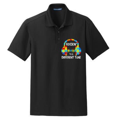 Autism Game - Rocking To A Different Tune For Gamer Boy Dry Zone Grid Polo