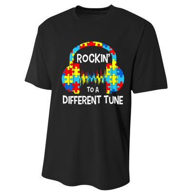 Autism Game - Rocking To A Different Tune For Gamer Boy Performance Sprint T-Shirt