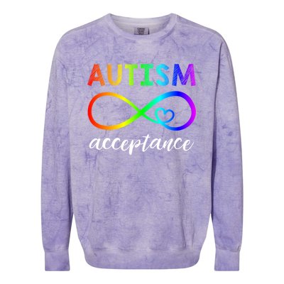 Autism Gift Red Instead Inifinity Gift Acceptance Meaningful Gift Colorblast Crewneck Sweatshirt