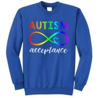 Autism Gift Red Instead Inifinity Gift Acceptance Meaningful Gift Tall Sweatshirt