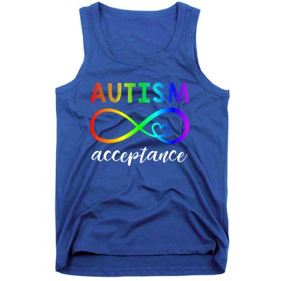 Autism Gift Red Instead Inifinity Gift Acceptance Meaningful Gift Tank Top