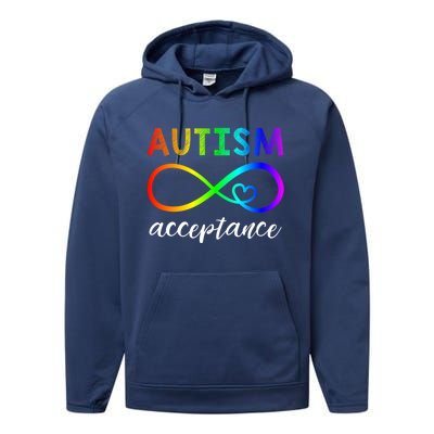 Autism Gift Red Instead Inifinity Gift Acceptance Meaningful Gift Performance Fleece Hoodie