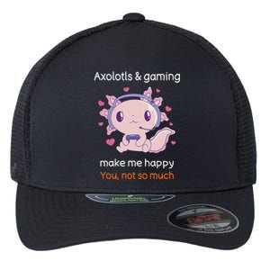 Axolotl Gamer Shirt Funny Video Gaming Sarcastic Axolotl  Flexfit Unipanel Trucker Cap