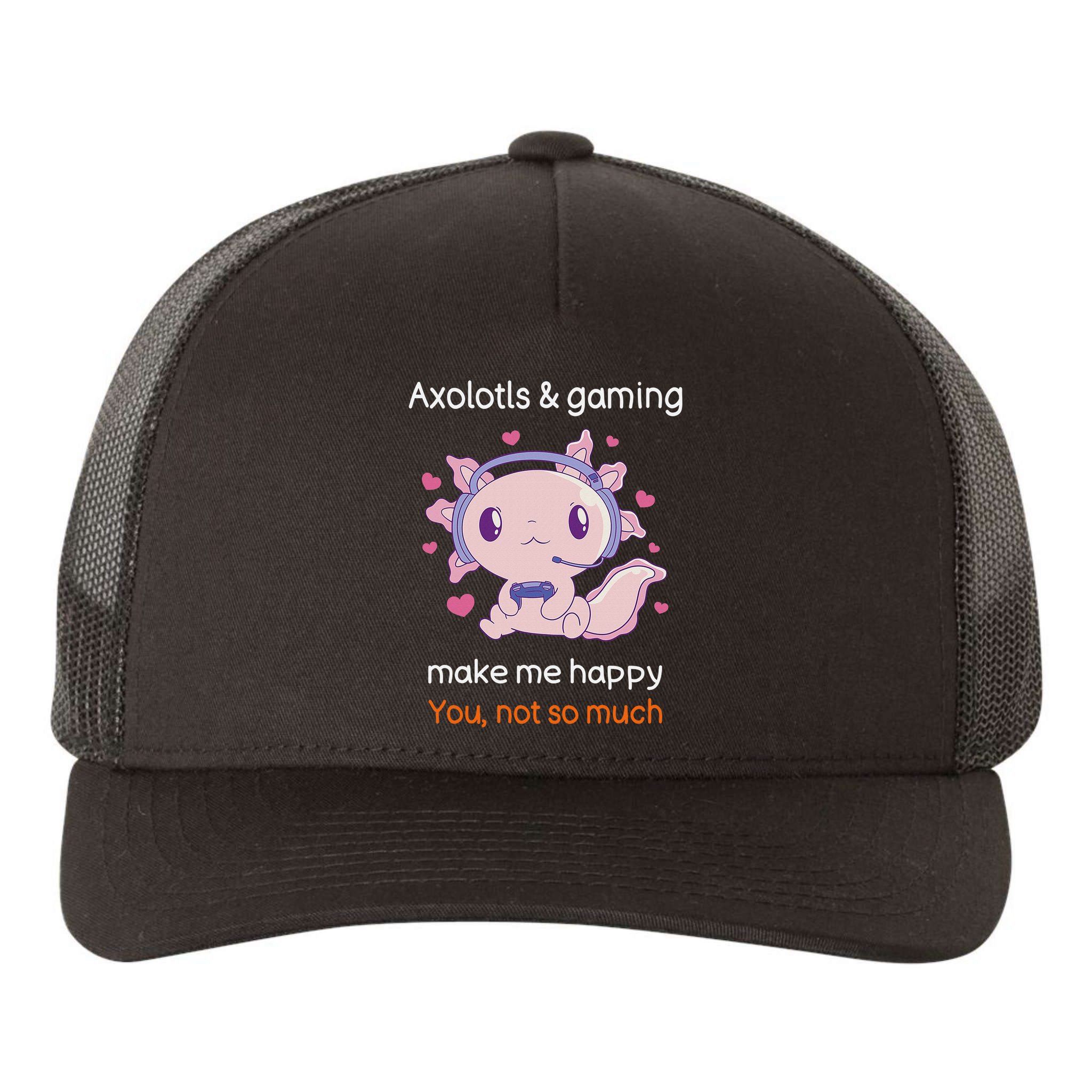 Axolotl Gamer Shirt Funny Video Gaming Sarcastic Axolotl  Yupoong Adult 5-Panel Trucker Hat