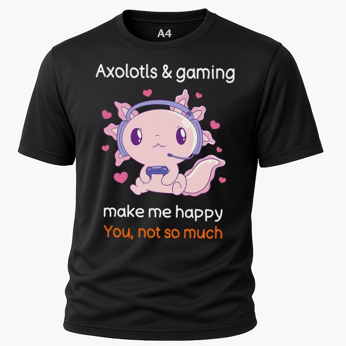 Axolotl Gamer Shirt Funny Video Gaming Sarcastic Axolotl  Cooling Performance Crew T-Shirt