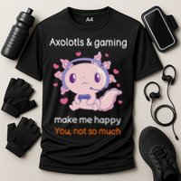 Axolotl Gamer Shirt Funny Video Gaming Sarcastic Axolotl  Cooling Performance Crew T-Shirt