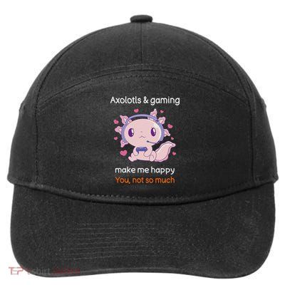 Axolotl Gamer Shirt Funny Video Gaming Sarcastic Axolotl  7-Panel Snapback Hat