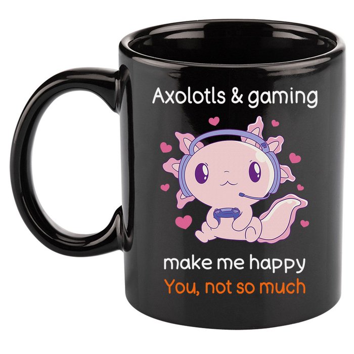 Axolotl Gamer Shirt Funny Video Gaming Sarcastic Axolotl  11oz C Handle Ceramic Mug