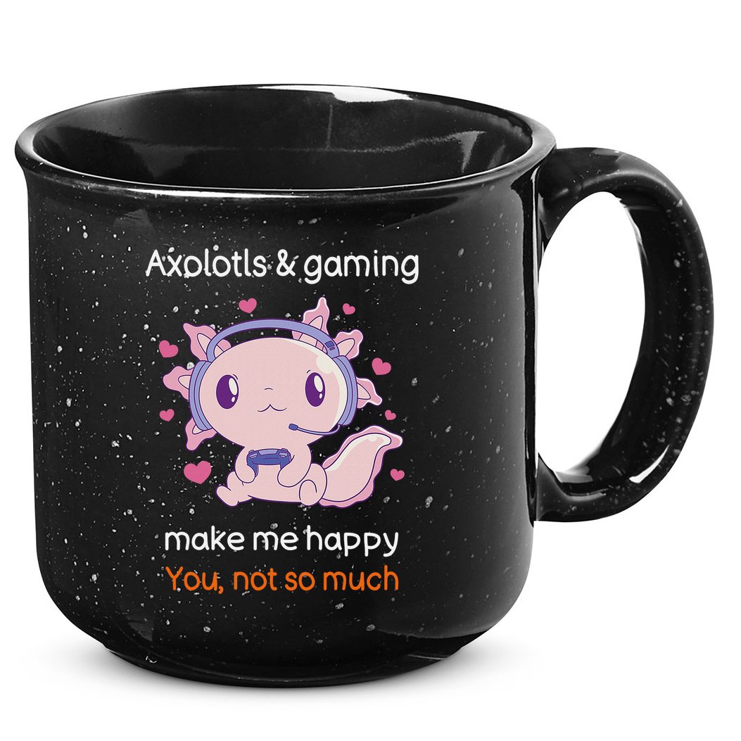 Axolotl Gamer Shirt Funny Video Gaming Sarcastic Axolotl  15oz Campfire Ceramic Mug