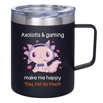 Axolotl Gamer Shirt Funny Video Gaming Sarcastic Axolotl  12oz Stainless Steel Coffee Mug