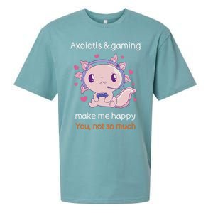 Axolotl Gamer Shirt Funny Video Gaming Sarcastic Axolotl  Sueded Cloud Jersey T-Shirt