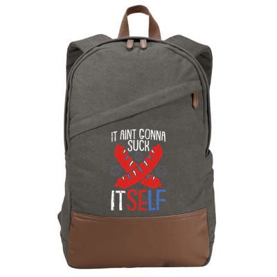 Aint Gonna Suck Itself 4th Of July Funny Sausage Patriotic Cotton Canvas Backpack