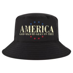 America God Shed His Grace On Thee 4th Of July Cool Comfort Performance Bucket Hat