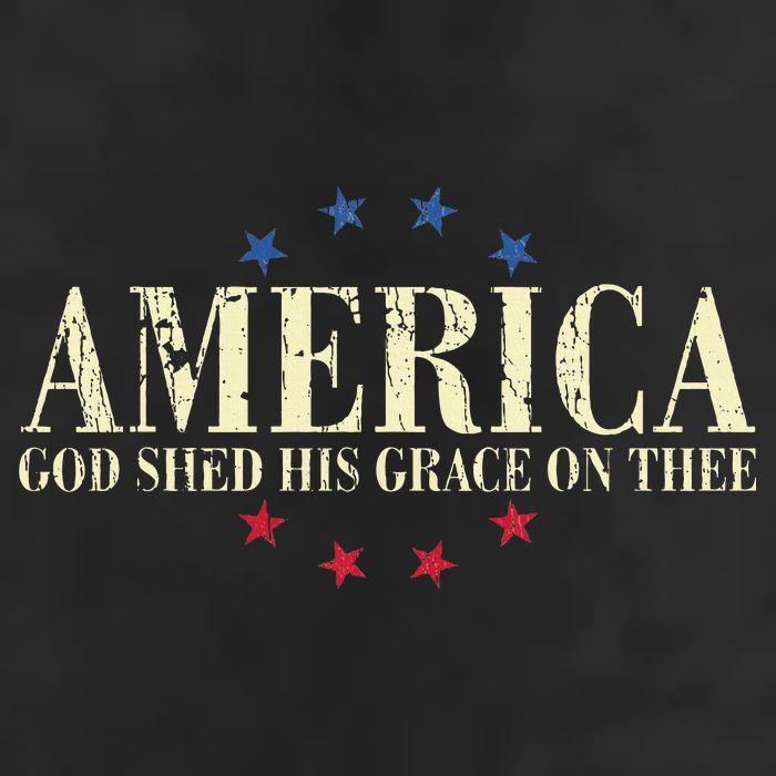 America God Shed His Grace On Thee 4th Of July 7 Panel Mesh Trucker Snapback Hat