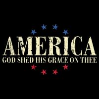 America God Shed His Grace On Thee 4th Of July Drawstring Bag