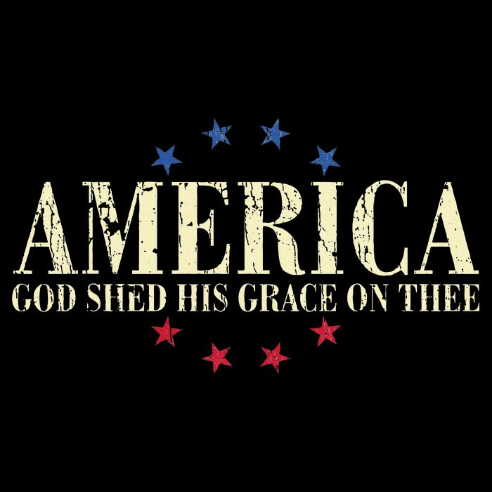America God Shed His Grace On Thee 4th Of July Drawstring Bag