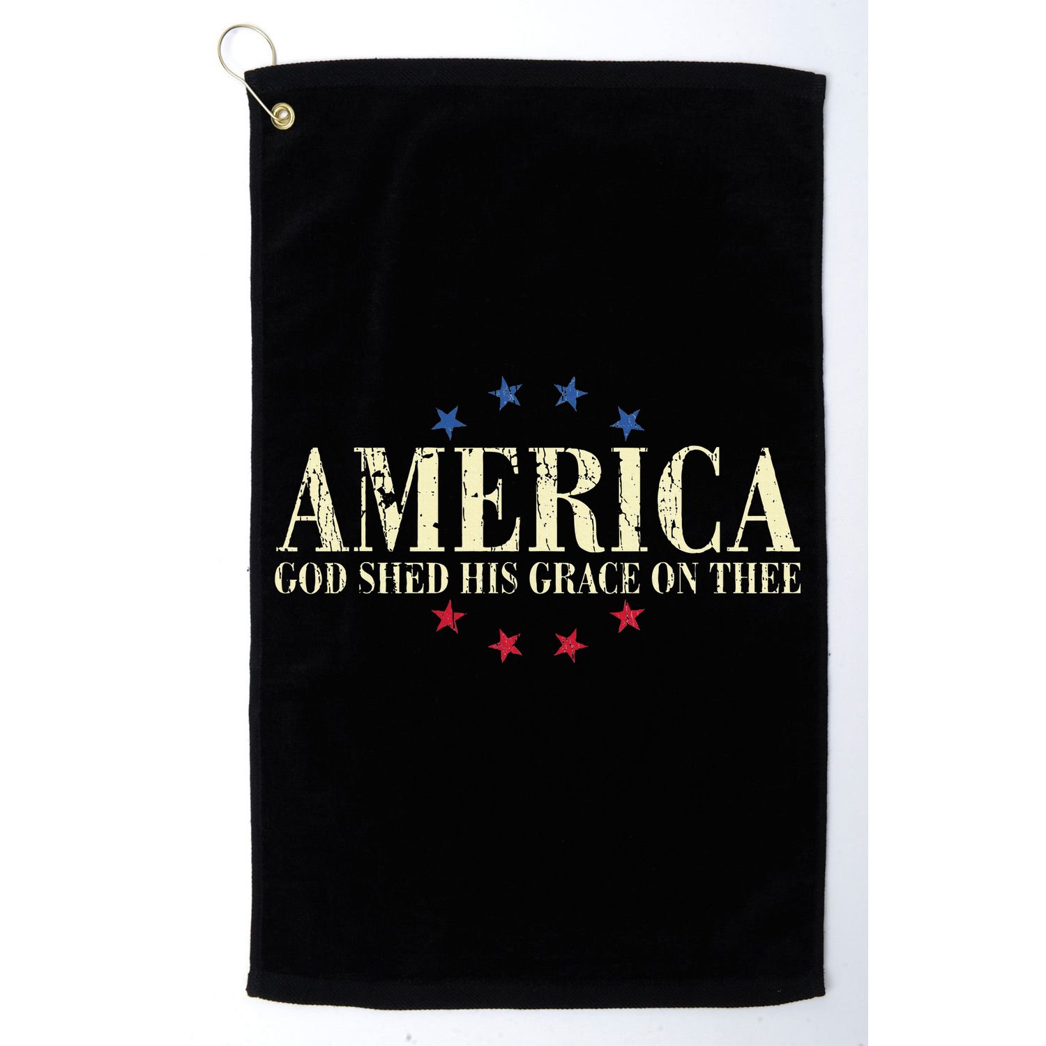 America God Shed His Grace On Thee 4th Of July Golf Towel