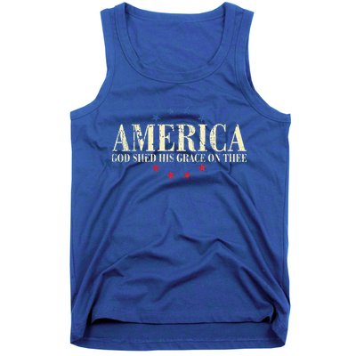 America God Shed His Grace On Thee 4th Of July Tank Top