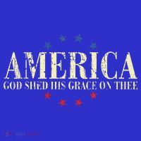 America God Shed His Grace On Thee 4th Of July Women's V-Neck T-Shirt