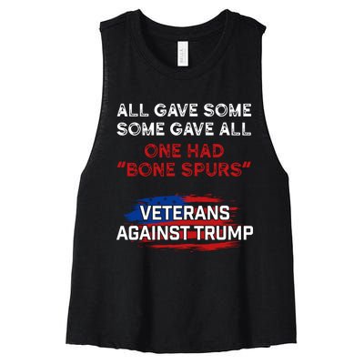 All Gave Some Gave All One Had Bone Spurs Veterans Against Trump Women's Racerback Cropped Tank