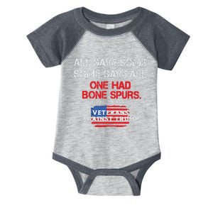 All Gave Some Gave All One Had Bone Spurs Veterans Against Trump Infant Baby Jersey Bodysuit