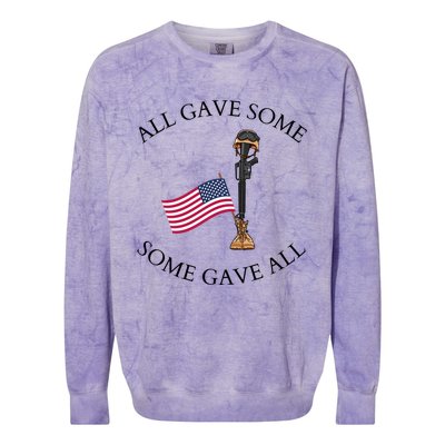 All Gave Some Gave All Memorial Labor Day Patriot American Flag Colorblast Crewneck Sweatshirt