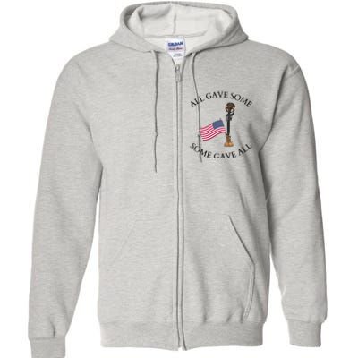 All Gave Some Gave All Memorial Labor Day Patriot American Flag Full Zip Hoodie