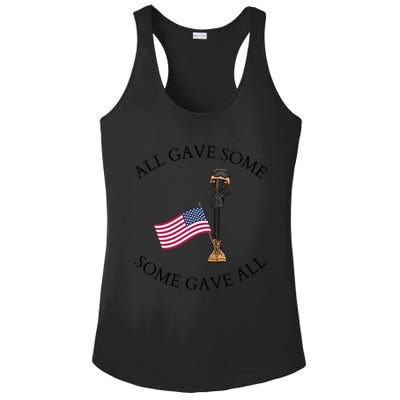 All Gave Some Gave All Memorial Labor Day Patriot American Flag Ladies PosiCharge Competitor Racerback Tank