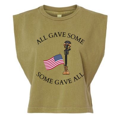 All Gave Some Gave All Memorial Labor Day Patriot American Flag Garment-Dyed Women's Muscle Tee