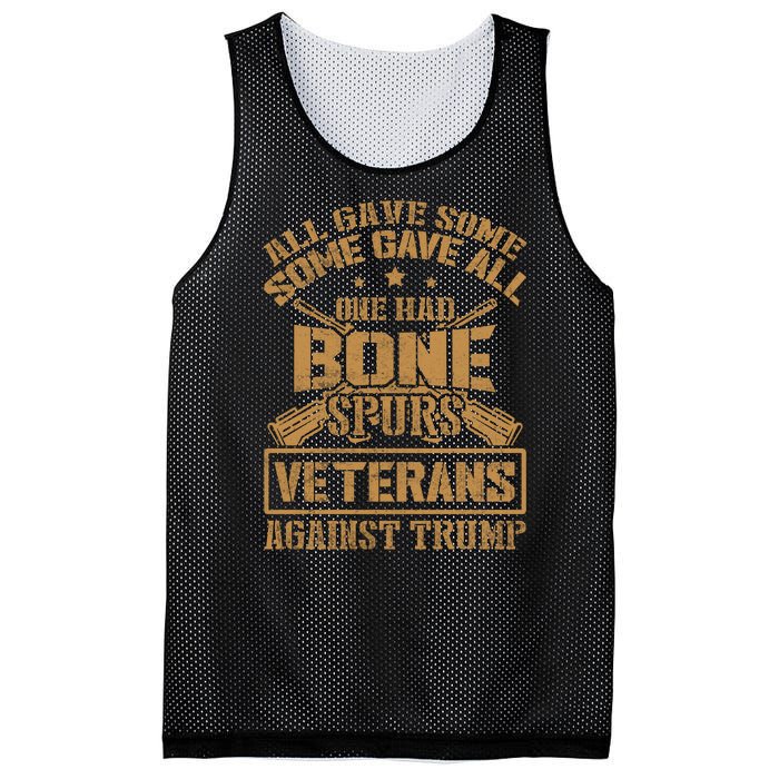 All Gave Some Some Gave All One Had Bone Spurs Veterans Against Trump Mesh Reversible Basketball Jersey Tank