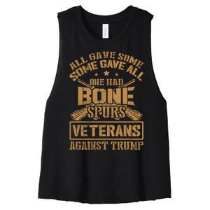 All Gave Some Some Gave All One Had Bone Spurs Veterans Against Trump Women's Racerback Cropped Tank