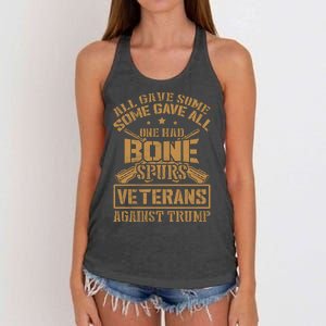 All Gave Some Some Gave All One Had Bone Spurs Veterans Against Trump Women's Knotted Racerback Tank