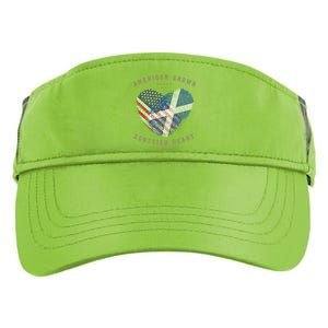 American Grown Scottish Heart Love Scotland Flag Gift Adult Drive Performance Visor