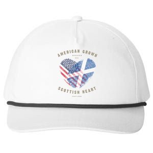 American Grown Scottish Heart Love Scotland Flag Gift Snapback Five-Panel Rope Hat