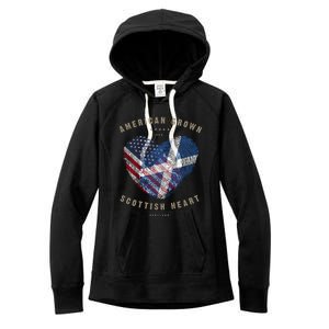 American Grown Scottish Heart Love Scotland Flag Gift Women's Fleece Hoodie