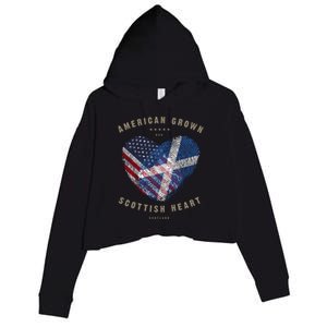 American Grown Scottish Heart Love Scotland Flag Gift Crop Fleece Hoodie