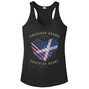 American Grown Scottish Heart Love Scotland Flag Gift Ladies PosiCharge Competitor Racerback Tank