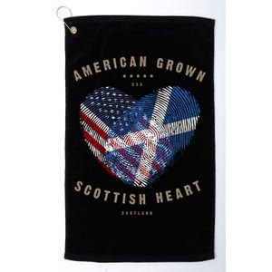 American Grown Scottish Heart Love Scotland Flag Gift Platinum Collection Golf Towel