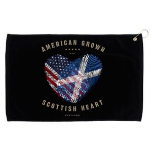 American Grown Scottish Heart Love Scotland Flag Gift Grommeted Golf Towel