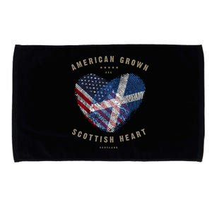 American Grown Scottish Heart Love Scotland Flag Gift Microfiber Hand Towel